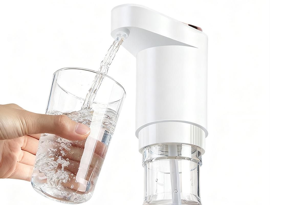 Portable Electric Water Bottle Pump Automatic Dispenser For Home Kitchen Camping - White