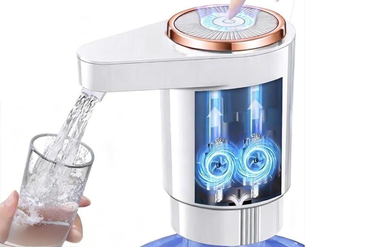 Portable Electric Water Bottle Pump Automatic Dispenser For Home Kitchen Camping - White