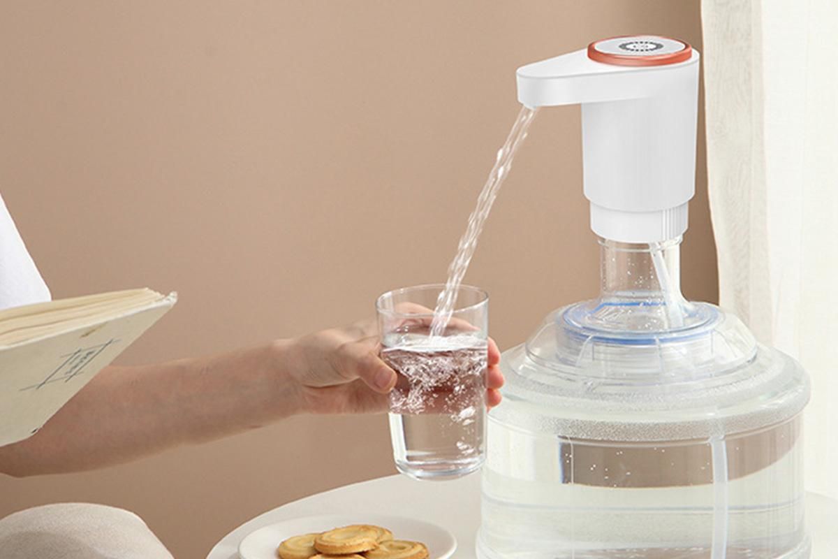 Portable Electric Water Bottle Pump Automatic Dispenser For Home Kitchen Camping - White