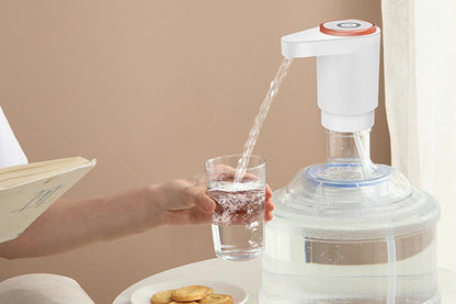 Portable Electric Water Bottle Pump Automatic Dispenser For Home Kitchen Camping - White