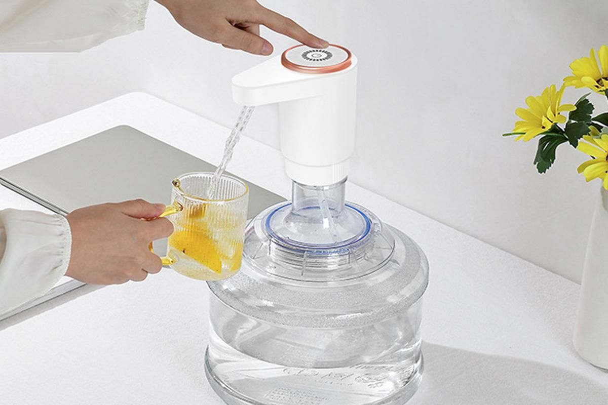 Portable Electric Water Bottle Pump Automatic Dispenser For Home Kitchen Camping - White