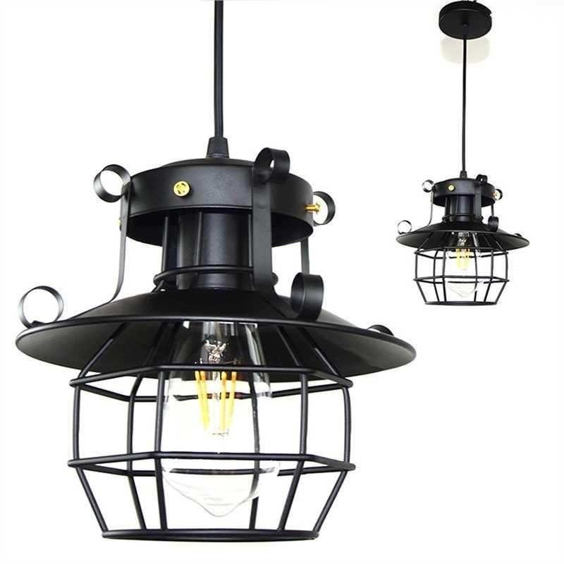 Retro Iron Cage Chandelier Personality Bar Cafe Decorative Light without Light Source