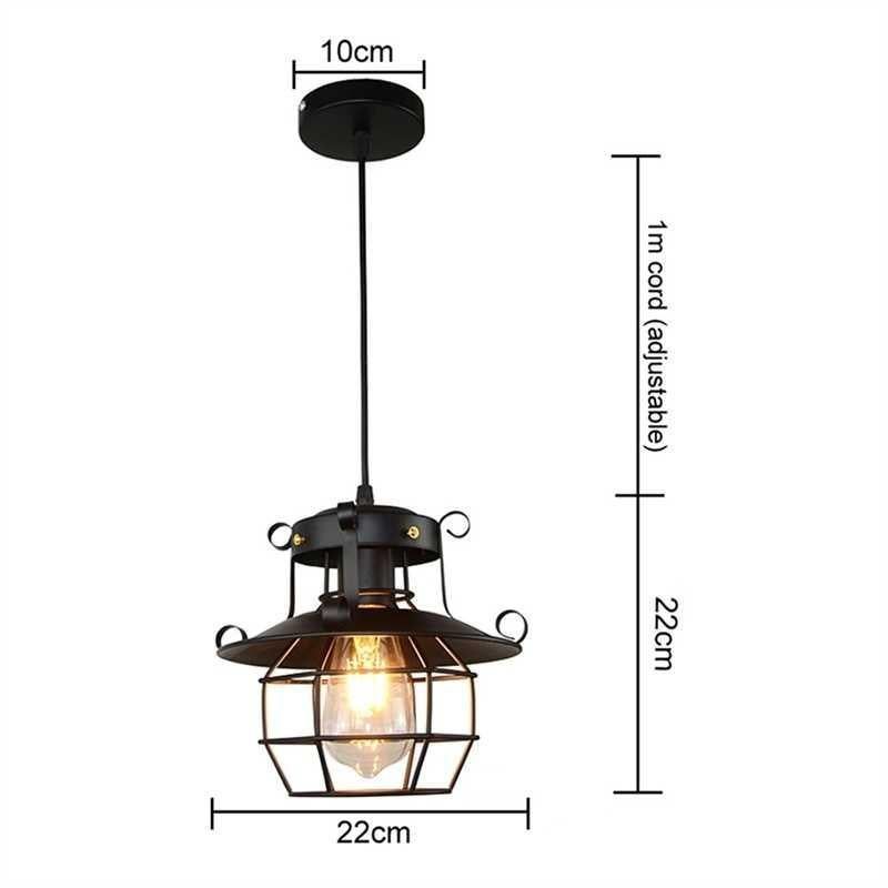 Retro Iron Cage Chandelier Personality Bar Cafe Decorative Light without Light Source