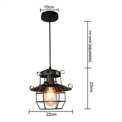 Retro Iron Cage Chandelier Personality Bar Cafe Decorative Light without Light Source