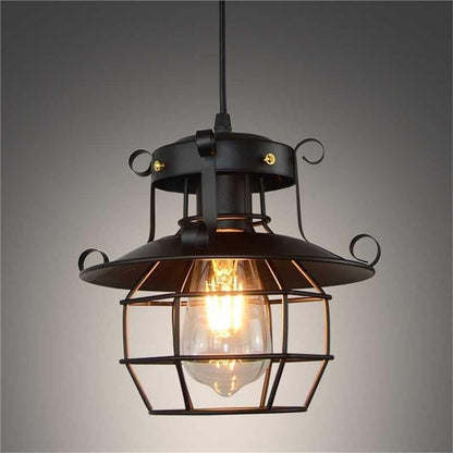 Retro Iron Cage Chandelier Personality Bar Cafe Decorative Light without Light Source