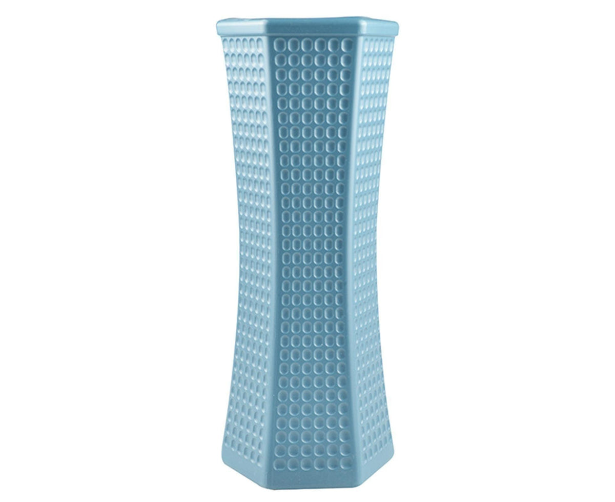 Geometric Decorative Vase-Blue