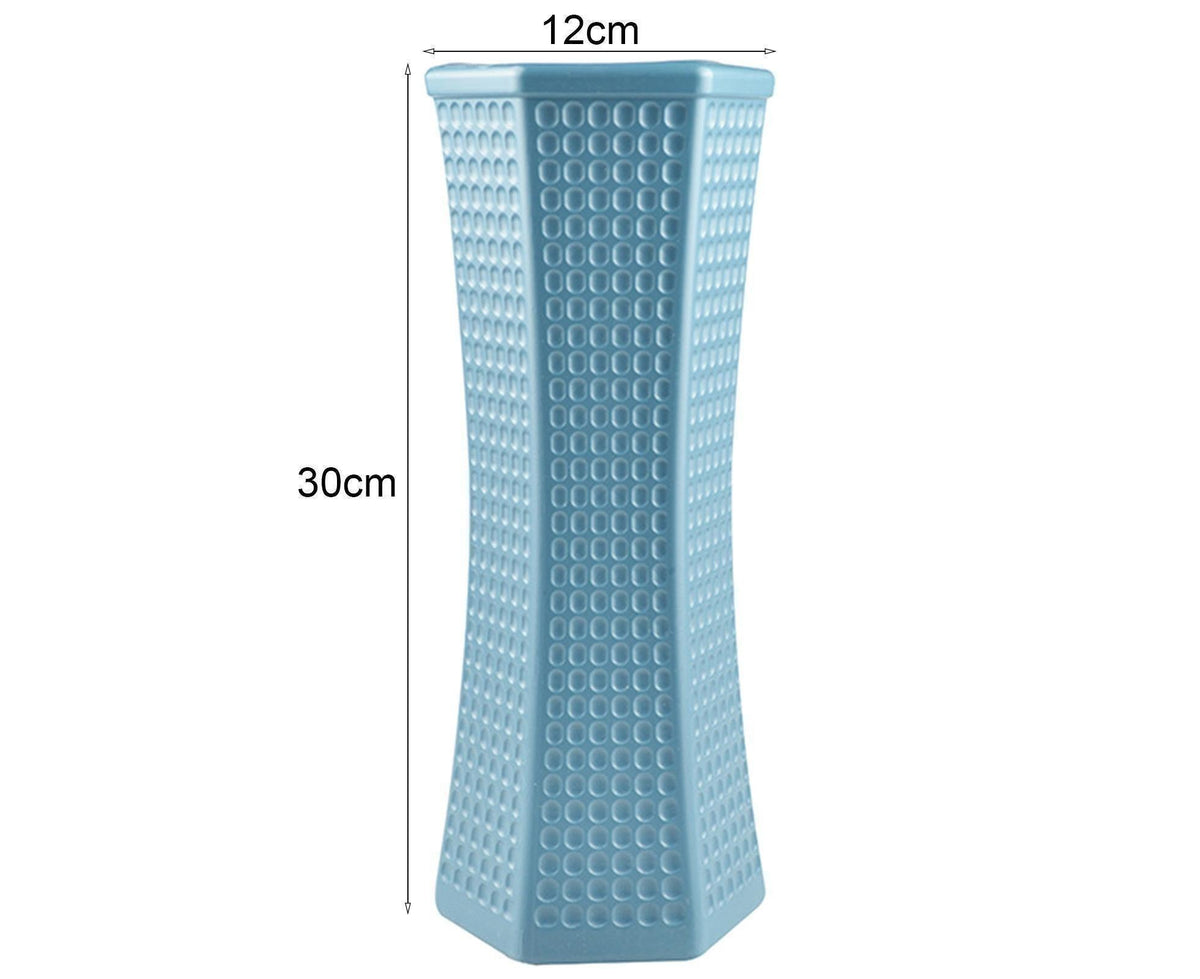 Geometric Decorative Vase-Blue