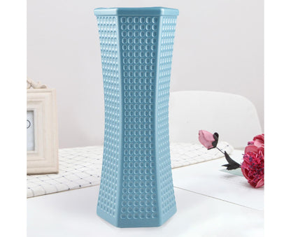 Geometric Decorative Vase-Blue