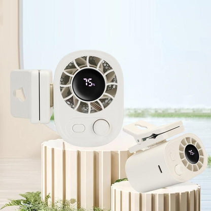 Car Clip-On Fan with LED Display - 100-Speed Adjustable Portable Fan for Camping & Umbrella Use