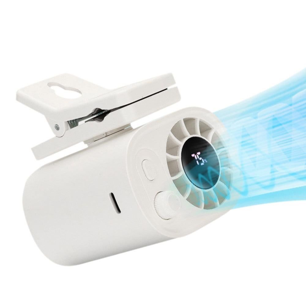 Car Clip-On Fan with LED Display - 100-Speed Adjustable Portable Fan for Camping & Umbrella Use