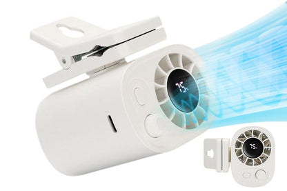 Car Clip-On Fan with LED Display - 100-Speed Adjustable Portable Fan for Camping & Umbrella Use