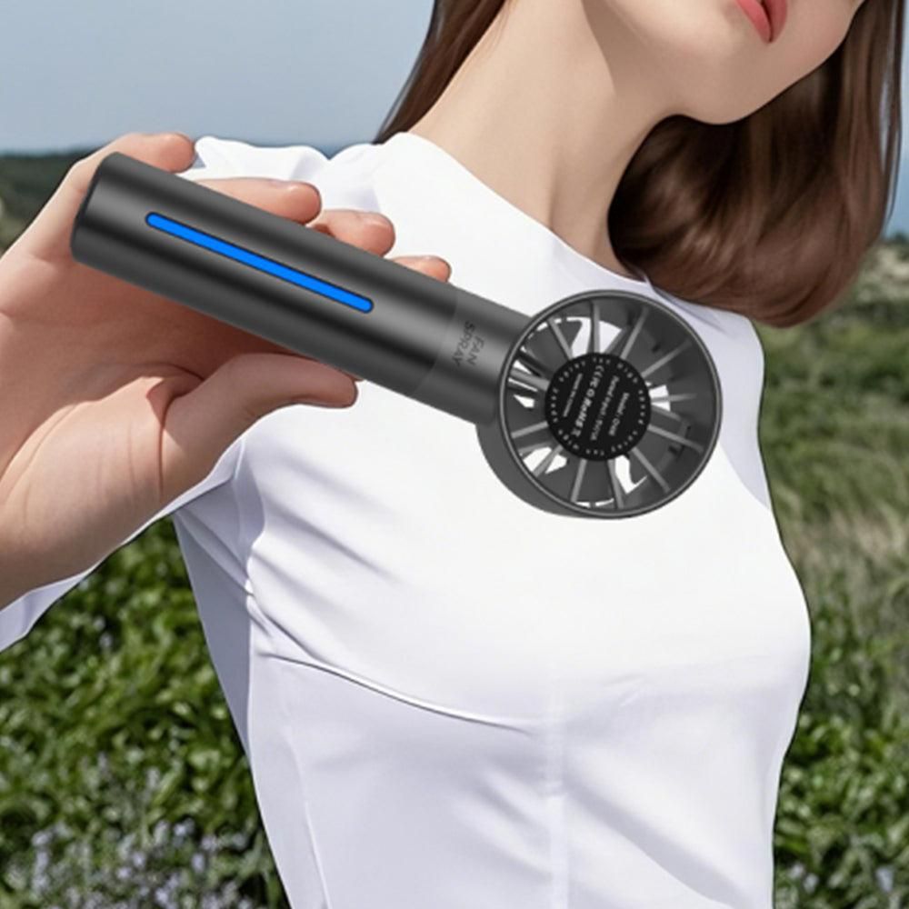 Portable High-Speed USB Mist Fan - Rechargeable Cooling Fan for Travel Office & Home Black