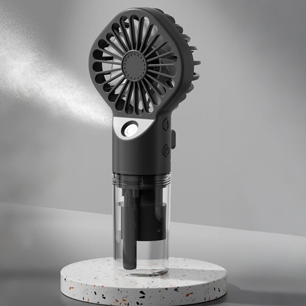 Handheld Misting Fan - Portable Rechargeable Spray Cooling Fan for Home & Office Black