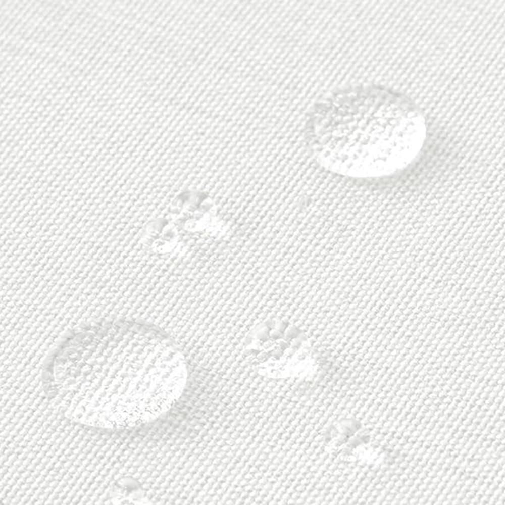 Waterproof Shower Curtain Thick Boho Wavy Edge With Rustproof Hooks - White