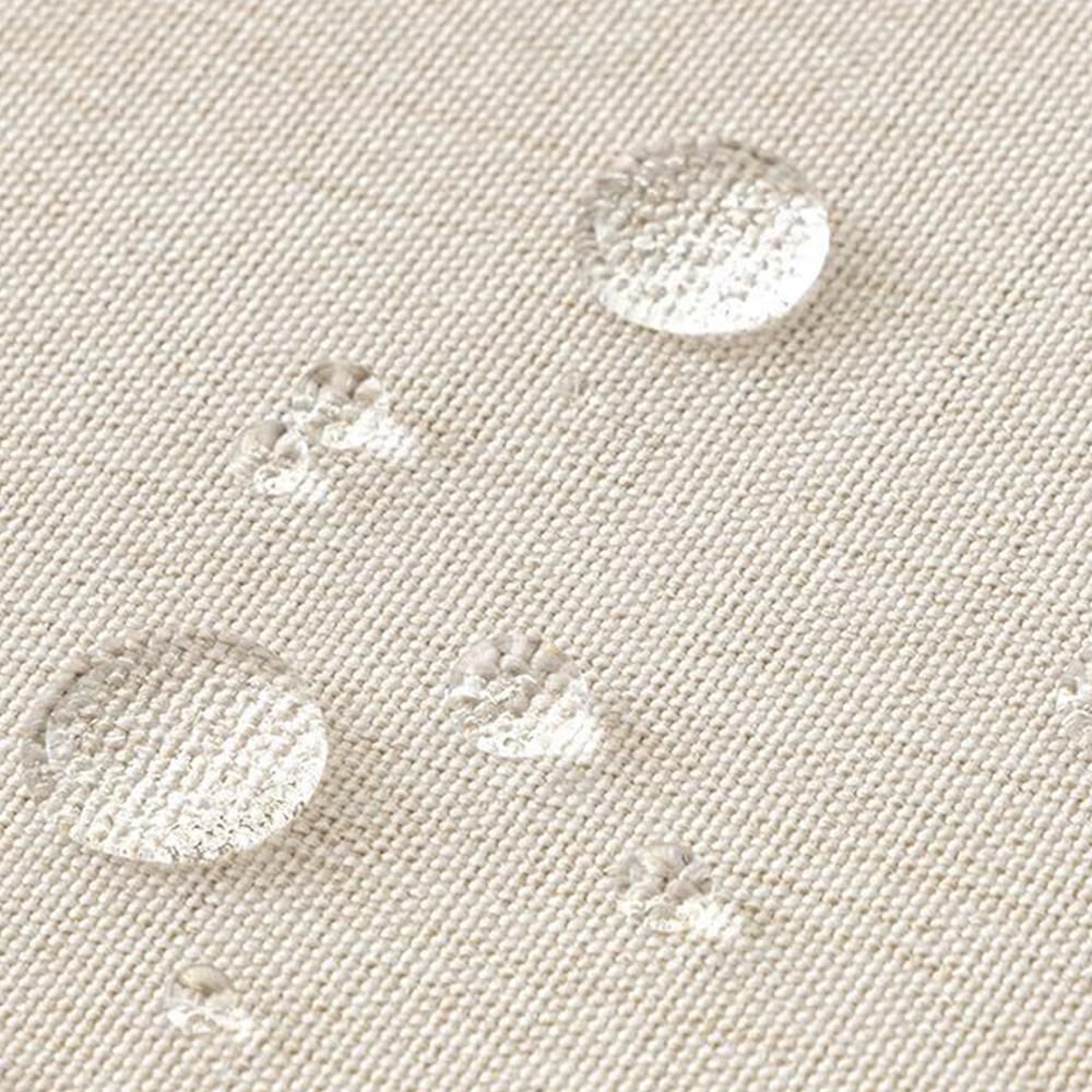 Waterproof Shower Curtain Thick Boho Wavy Edge With Rustproof Hooks - Beige