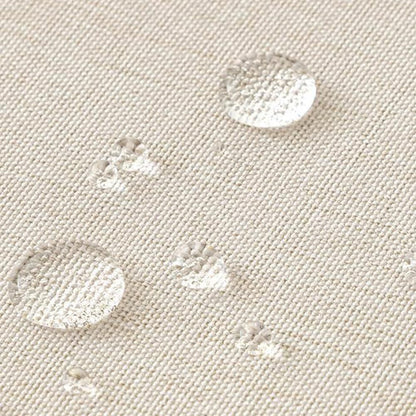 Waterproof Shower Curtain Thick Boho Wavy Edge With Rustproof Hooks - Beige