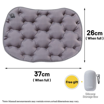 Portable Outdoor Inflatable Seat Cushion, Multi-Functional Inflatable Storage Box and Seat Cushion Combo, Portable Folding Seat Cushion for Camping and Travel, Portable Push-to-Inflate Cushion - Gray