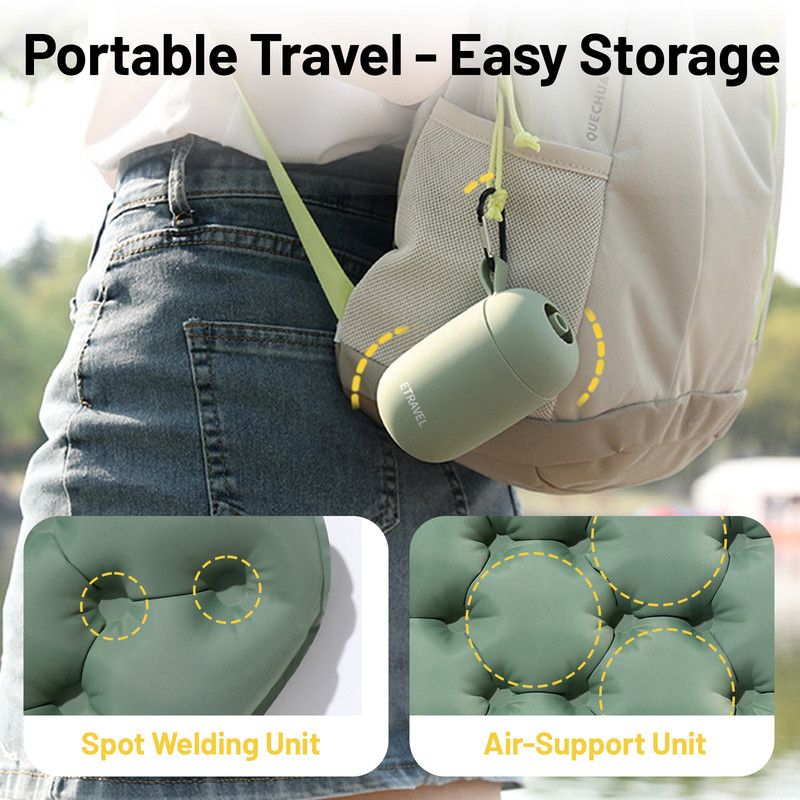 Portable Outdoor Inflatable Seat Cushion, Multi-Functional Inflatable Storage Box and Seat Cushion Combo, Portable Folding Seat Cushion for Camping and Travel, Portable Push-to-Inflate Cushion - Gray