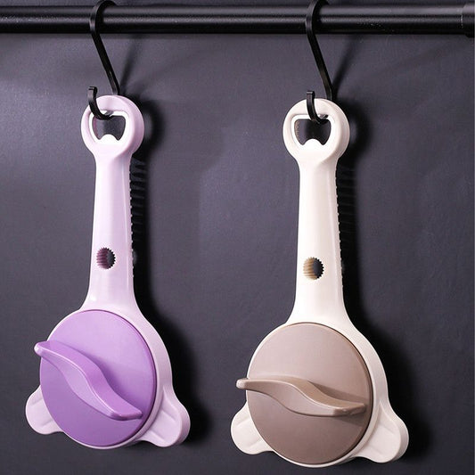 4-in-1 Multi-Function Can Opener, Essential Kitchen Tool for Opening Lids, Multi-Size Bottle Opener - Purple