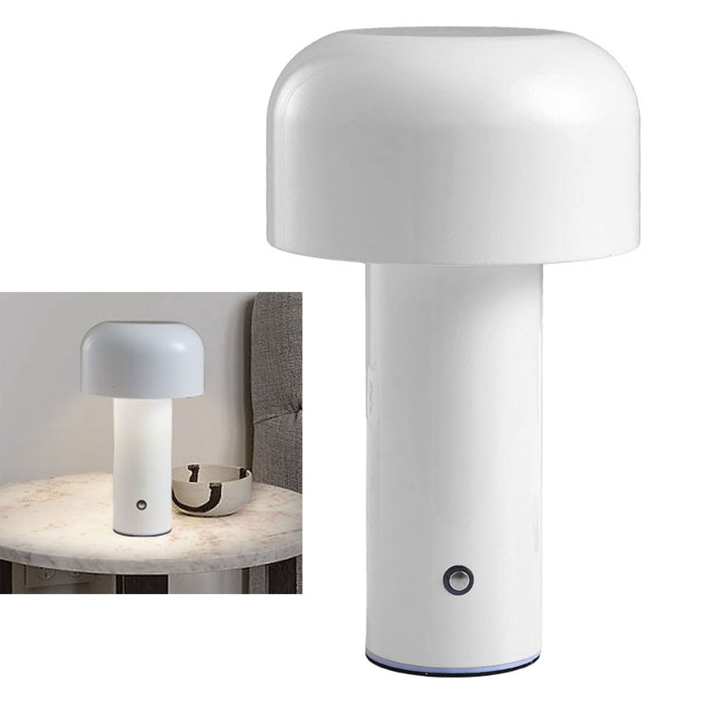 Mushroom Table Lamp Three Colors LED Light Beads Stepless Dimming Mushroom Lamp Night Light for Bedroom Bedside White