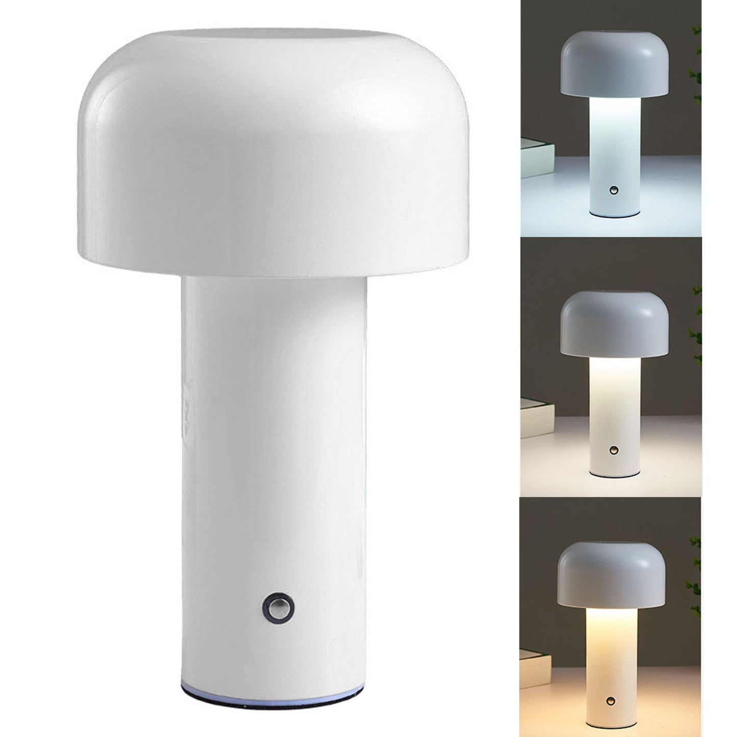 Mushroom Table Lamp Three Colors LED Light Beads Stepless Dimming Mushroom Lamp Night Light for Bedroom Bedside White