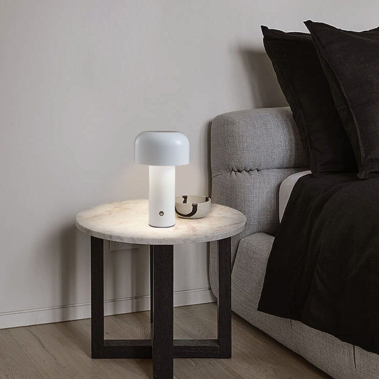 Mushroom Table Lamp Three Colors LED Light Beads Stepless Dimming Mushroom Lamp Night Light for Bedroom Bedside White