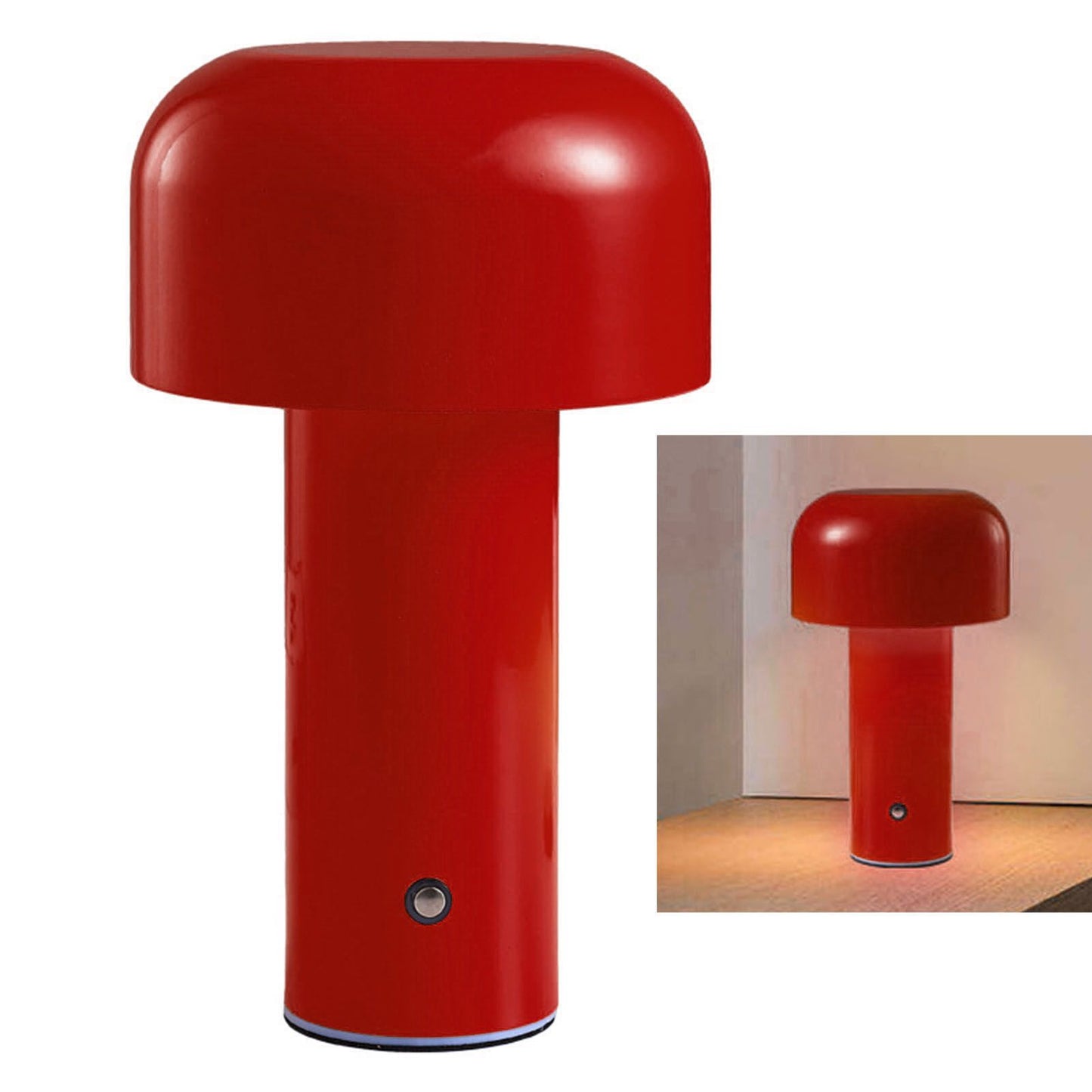 Mushroom Table Lamp Three Colors LED Light Beads Stepless Dimming Mushroom Lamp Night Light for Bedroom Bedside Red