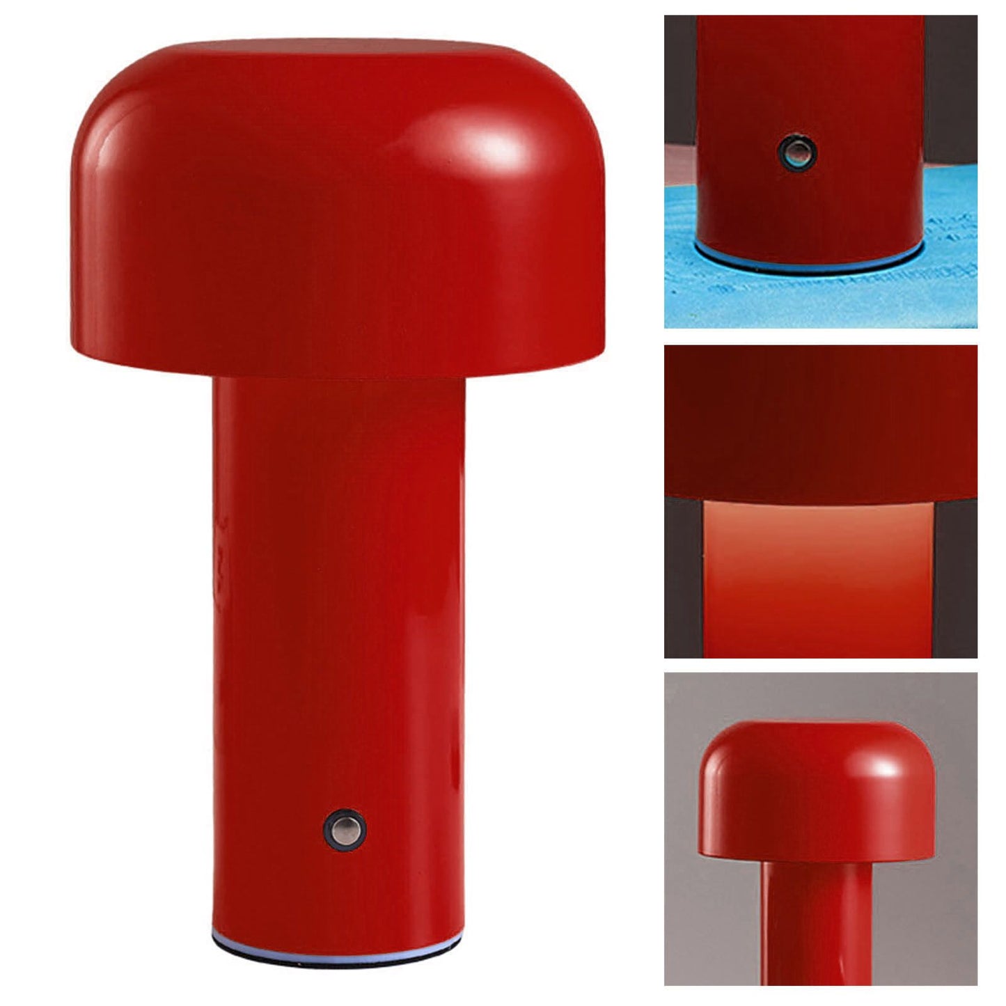 Mushroom Table Lamp Three Colors LED Light Beads Stepless Dimming Mushroom Lamp Night Light for Bedroom Bedside Red