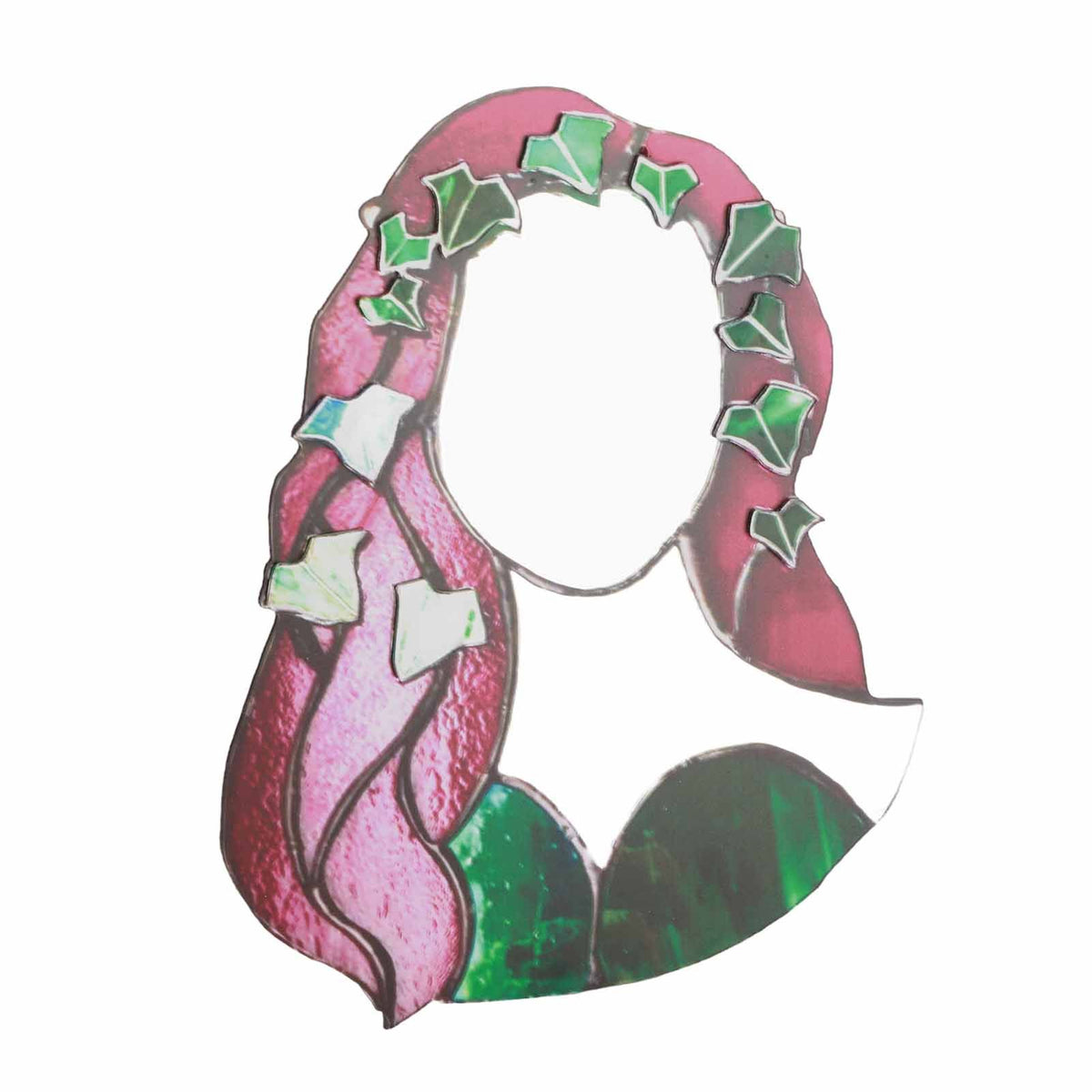 Glass Poison Ivy Mirror Glass Decorative Mirror for Entryway Bedroom Bathroom