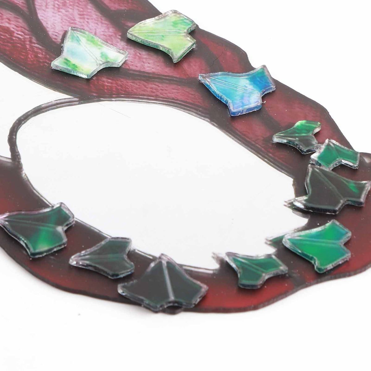 Glass Poison Ivy Mirror Glass Decorative Mirror for Entryway Bedroom Bathroom