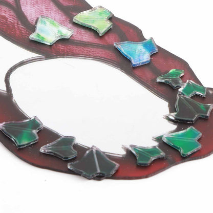 Glass Poison Ivy Mirror Glass Decorative Mirror for Entryway Bedroom Bathroom