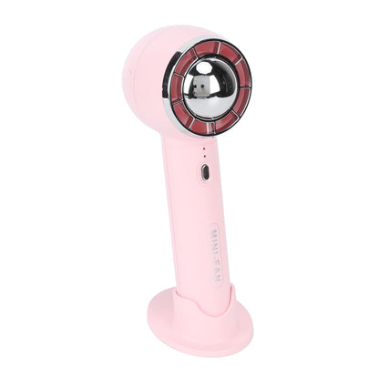 Handheld Fan 3 Speeds USB Charging Strong Wind Lightweight 1200mAh Battery Portable Fan Handheld for Office Travel Pink