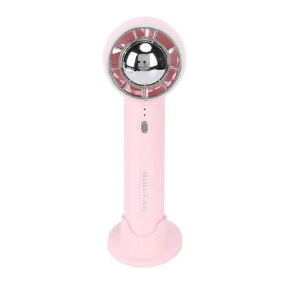 Handheld Fan 3 Speeds USB Charging Strong Wind Lightweight 1200mAh Battery Portable Fan Handheld for Office Travel Pink
