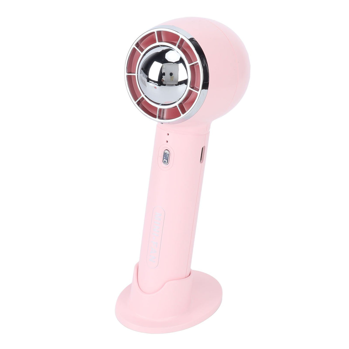 Handheld Fan 3 Speeds USB Charging Strong Wind Lightweight 1200mAh Battery Portable Fan Handheld for Office Travel Pink