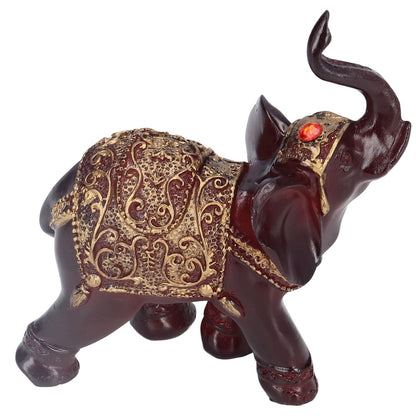 Elephant Figurines Durable Resin Delicate Texture Retro Style Symbolize Power Good Luck Prosperity Elephant Statue