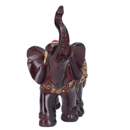 Elephant Figurines Durable Resin Delicate Texture Retro Style Symbolize Power Good Luck Prosperity Elephant Statue