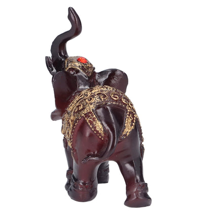 Elephant Figurines Durable Resin Delicate Texture Retro Style Symbolize Power Good Luck Prosperity Elephant Statue