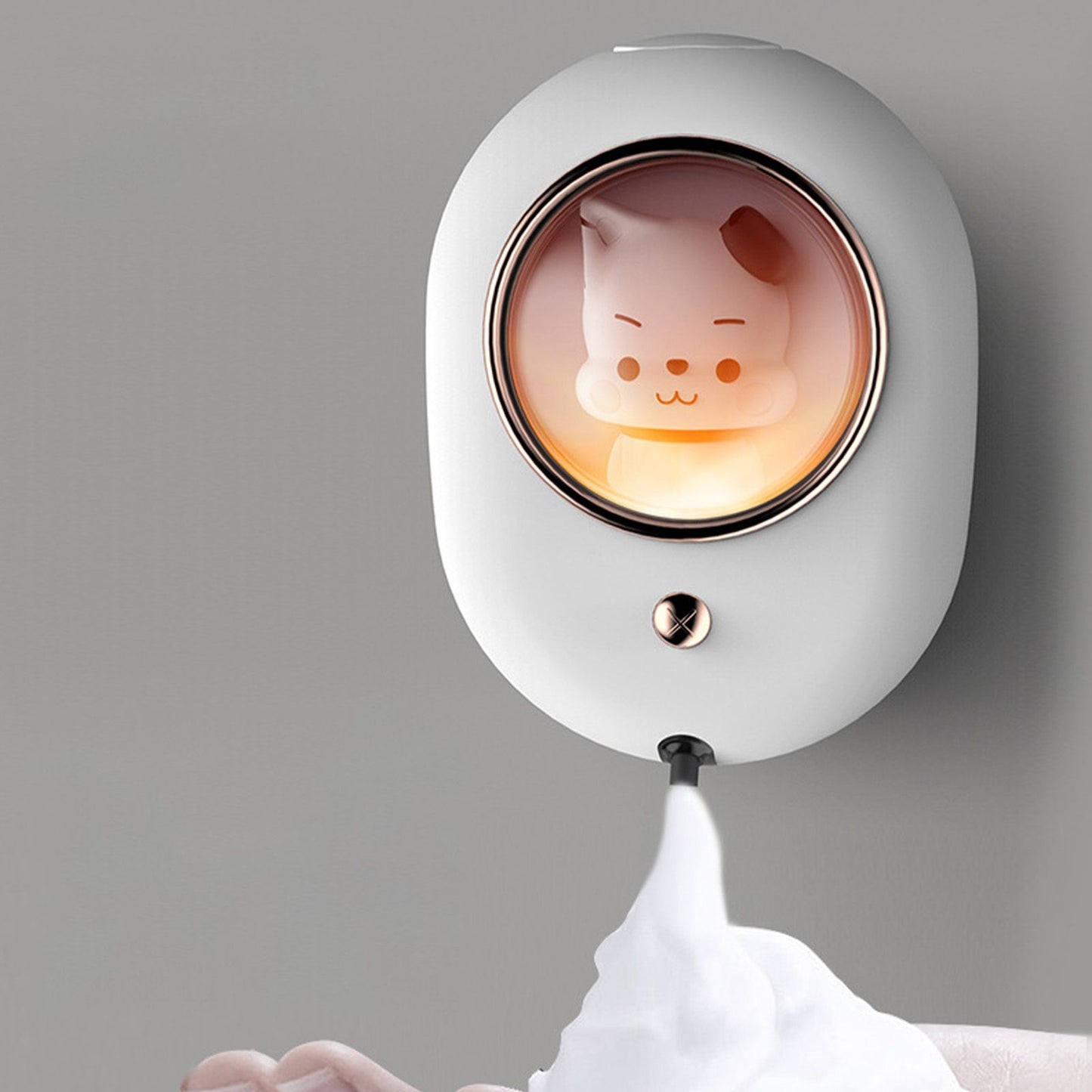 Wall Mounted Soap Dispenser Space Capsule Design Rechargeable Space Saving Wall Automatic Foaming Soap Dispenser White