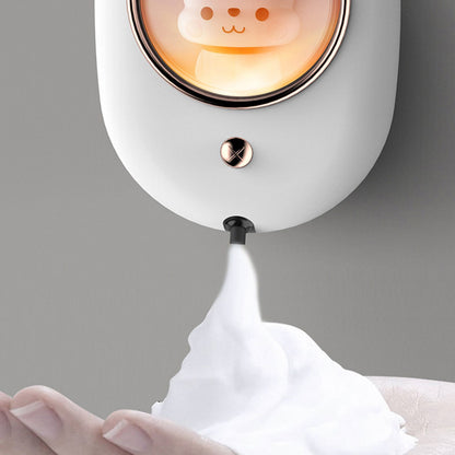 Wall Mounted Soap Dispenser Space Capsule Design Rechargeable Space Saving Wall Automatic Foaming Soap Dispenser White