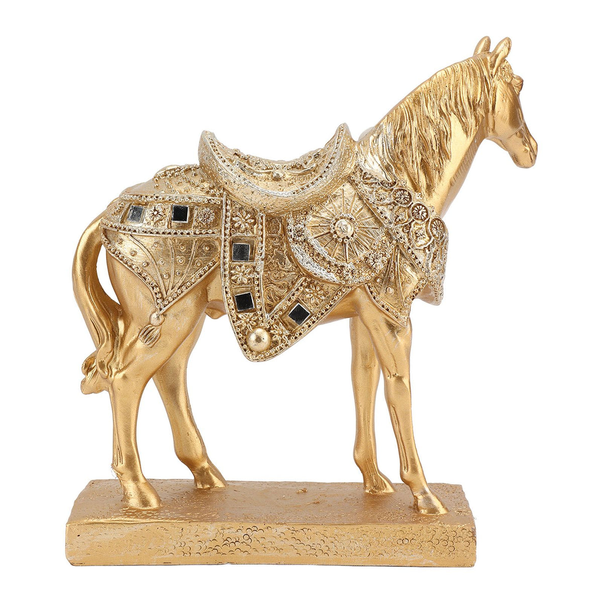 Horse Standing Statue Rearing Art Figurine Decorative Sculpture Home Decor Accent Piece Ornament