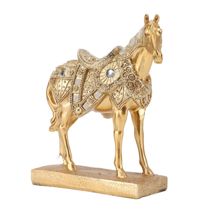 Horse Standing Statue Rearing Art Figurine Decorative Sculpture Home Decor Accent Piece Ornament