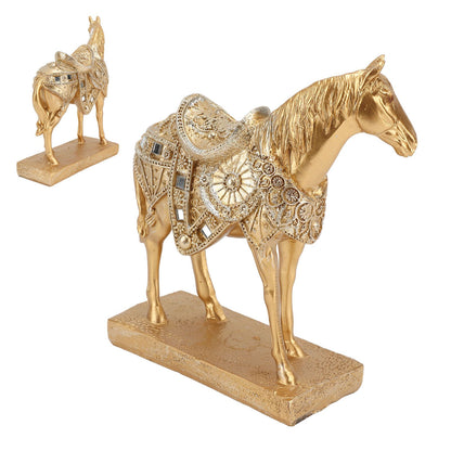 Horse Standing Statue Rearing Art Figurine Decorative Sculpture Home Decor Accent Piece Ornament