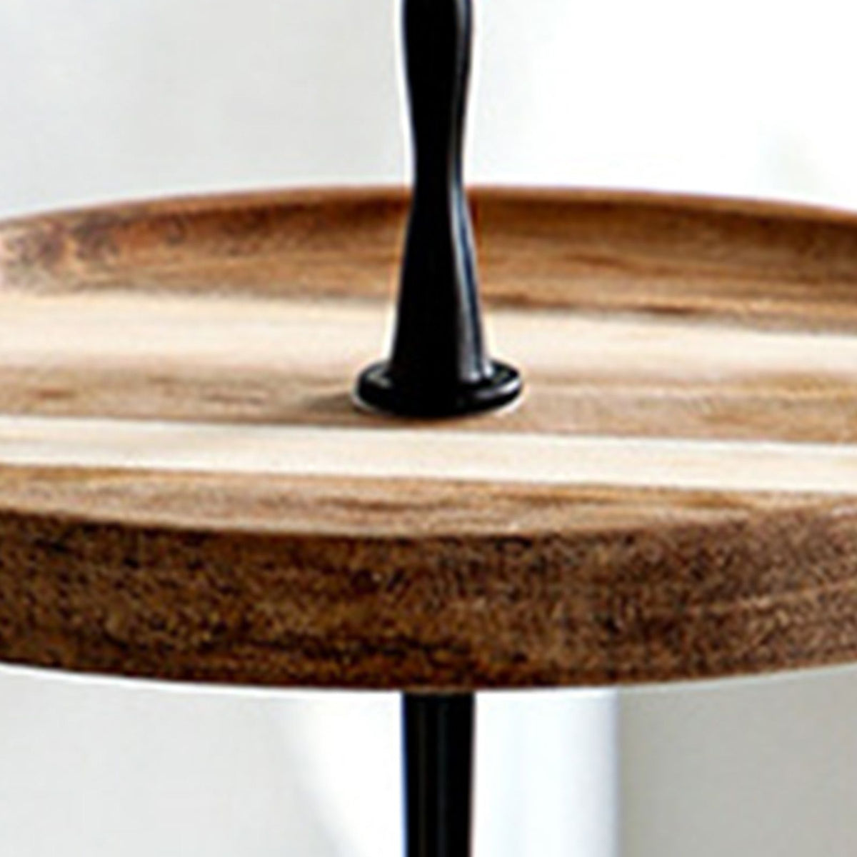 Wood Dessert Stand Rack Environmental Simple Vintage Wooden Dessert Display Tray Stand for Dessert Fruit Cake Snack Black Crown 2 Layers, Large