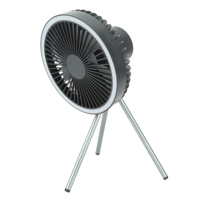 10000mAh USB Tripod Camping Fan Outdoor Portable Camping Fan with Light Power Bank Gray