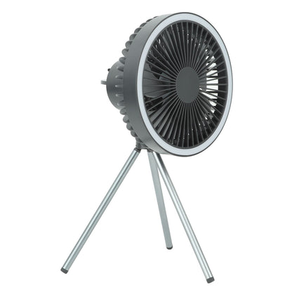 10000mAh USB Tripod Camping Fan Outdoor Portable Camping Fan with Light Power Bank Gray