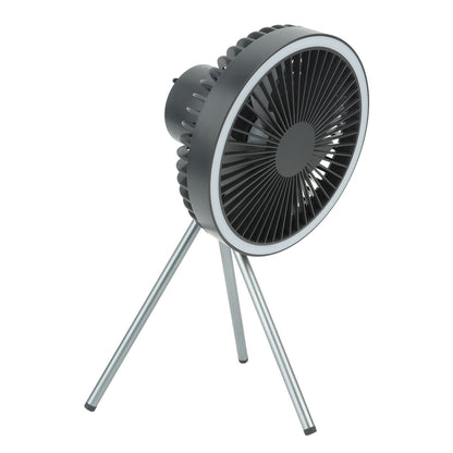 10000mAh USB Tripod Camping Fan Outdoor Portable Camping Fan with Light Power Bank Gray