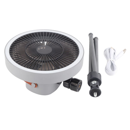 Portable USB Rechargeable Tripod Fan Outdoor Camping Tripod Fan for Outdoor Camping Tent Gray