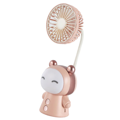 Mini Handheld Fan Portable USB Rechargeable Fan ABS Foldable Desk Fan for Home Travel Office Library Pink