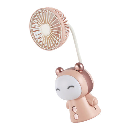 Mini Handheld Fan Portable USB Rechargeable Fan ABS Foldable Desk Fan for Home Travel Office Library Pink