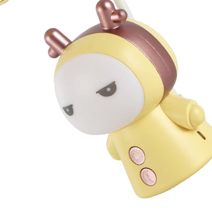 Mini Handheld Fan Portable USB Rechargeable Fan ABS Foldable Desk Fan for Home Travel Office Library Lemon
